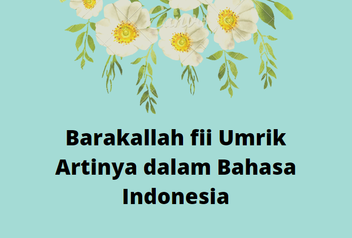 Barakallah fii Umrik Artinya dalam Bahasa Indonesia
