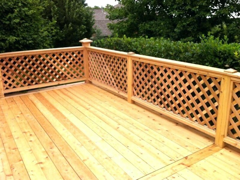 wood latice railing deck